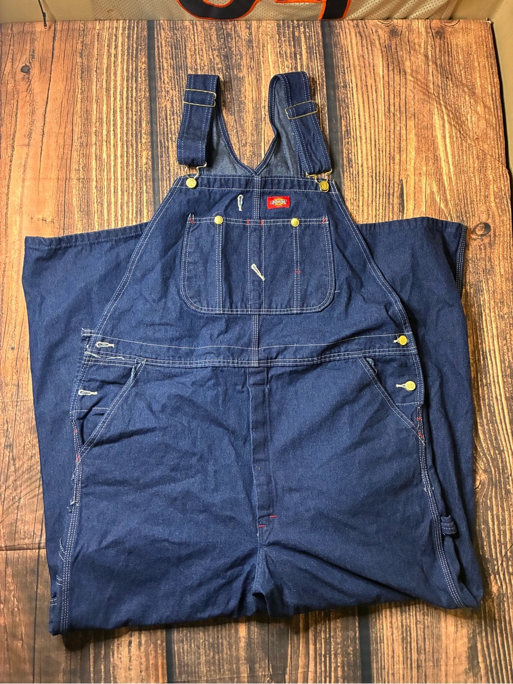 Dickies Men's Dark Blue Denim Relaxed Overalls